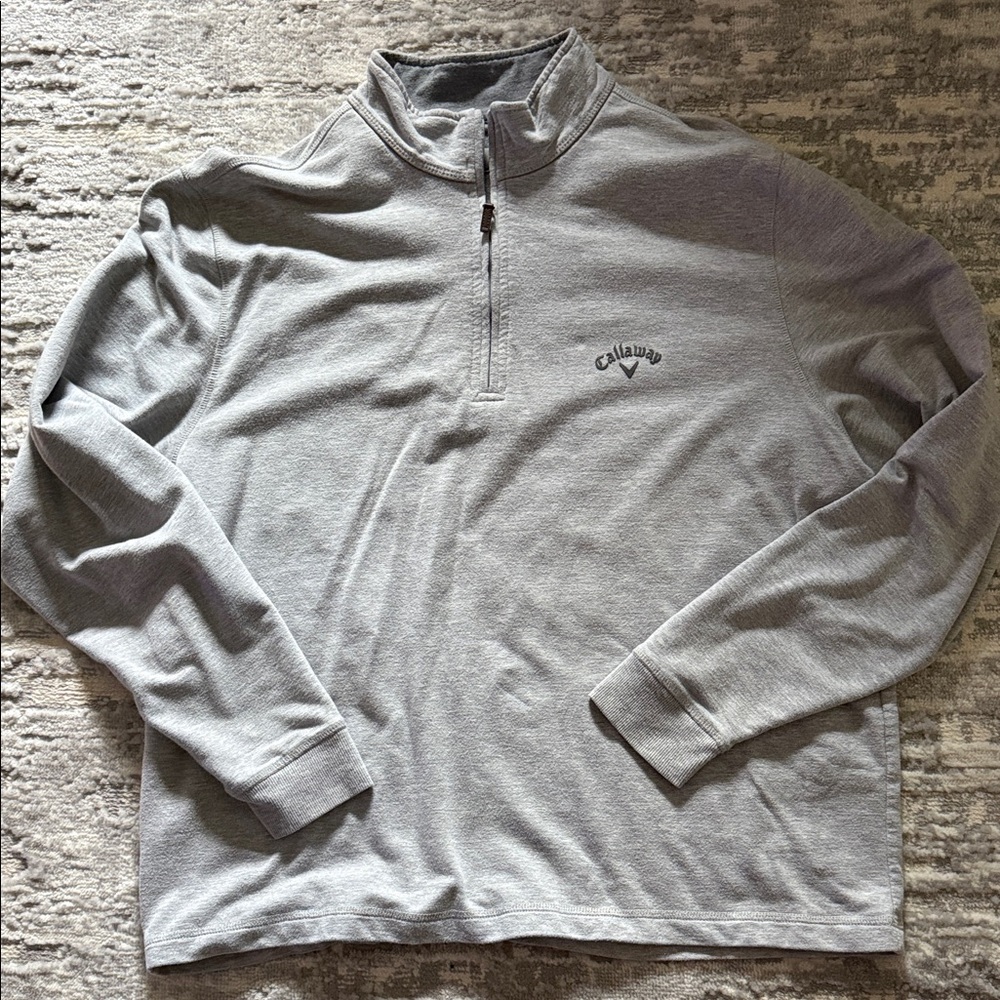 Callaway Men's Light Gray Quarter Zip-Up Sweater